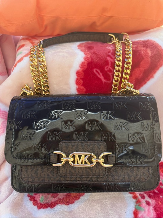 Michael Kors Handbags - Michael Kors Black Glossy Large Heather Shoulder or Crossbody